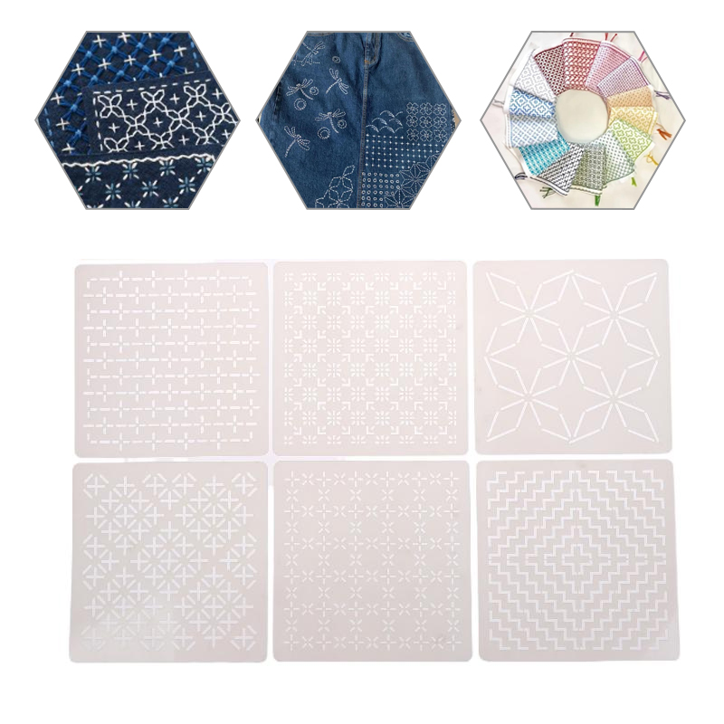 Embroidery And Quilting - 9pcs/32pcs Sashiko Embroidery Templates Reusable PET