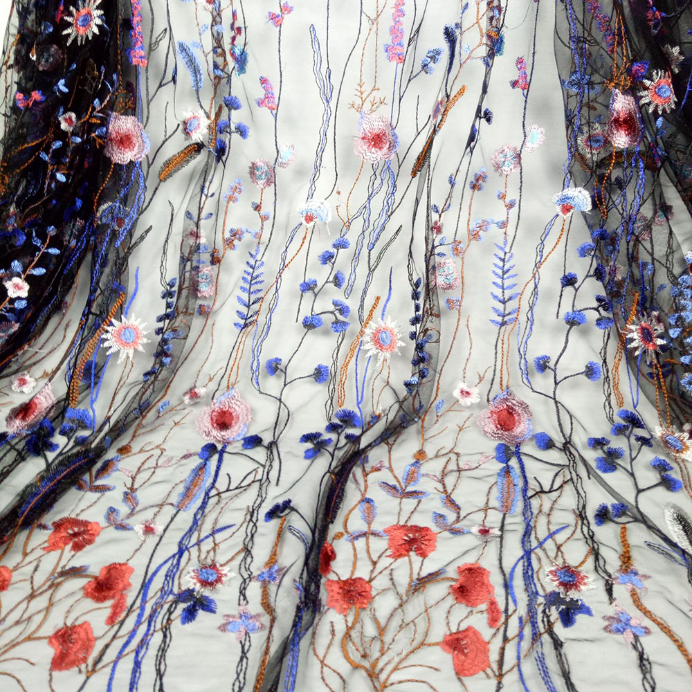 Embroidered Aquatic Plant Lace - Embroidery Abaya recension och pris