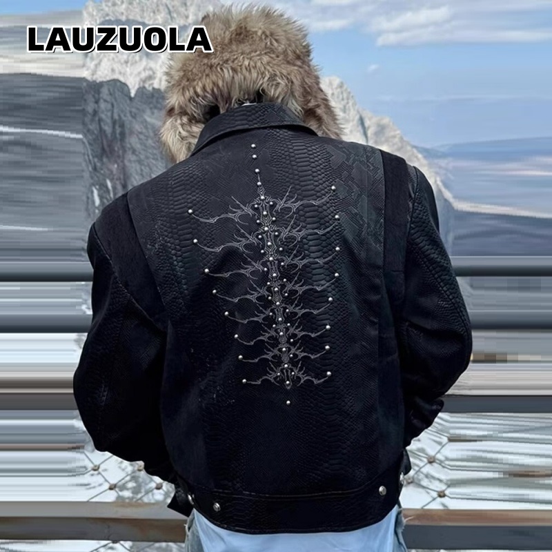 Men Black Snake Embossed Jacke - Embroidery Jacket recension och pris
