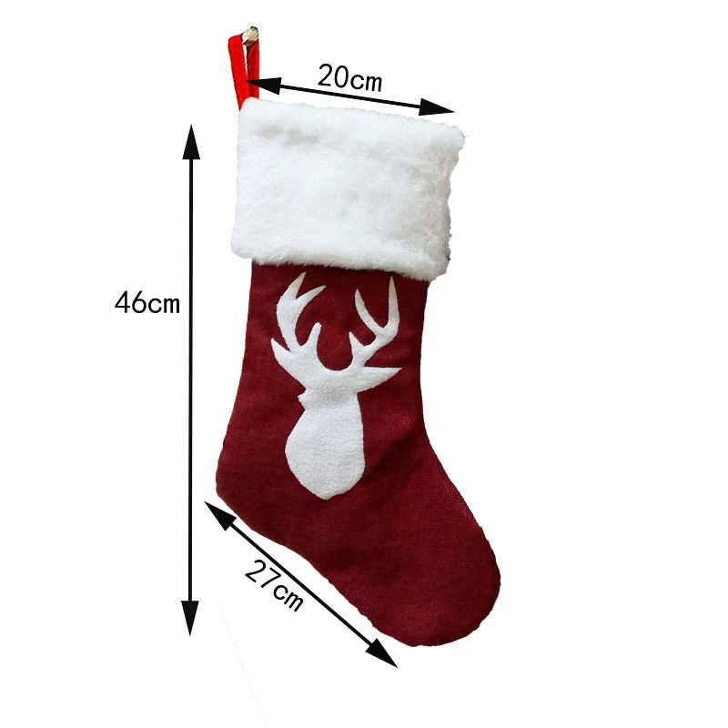 Red Santa Stocking Elk Snowfla - Embroidery Xmas Stocking recension och pris