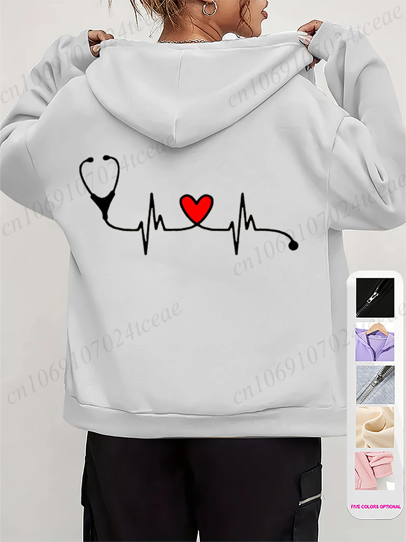 Women's Autumn Winter Hoodies  - Embroidery Zip Up Hoodie recension och pris