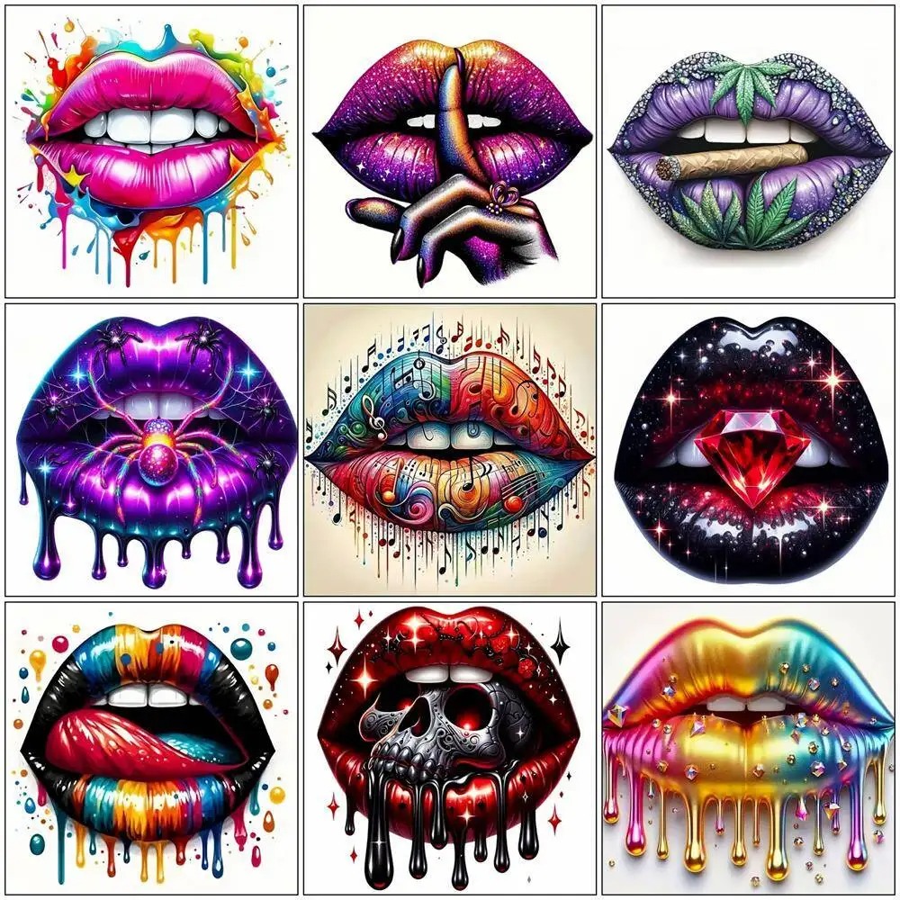 Diamond Painting Mouth Lip Ful - Embroidery Lips recension och pris