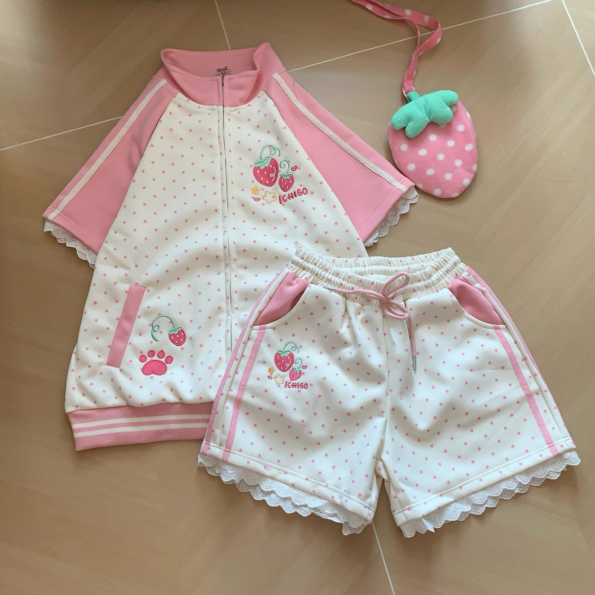 Kawaii Casual Outfits Cute Str - Embroidery Jacket recension och pris