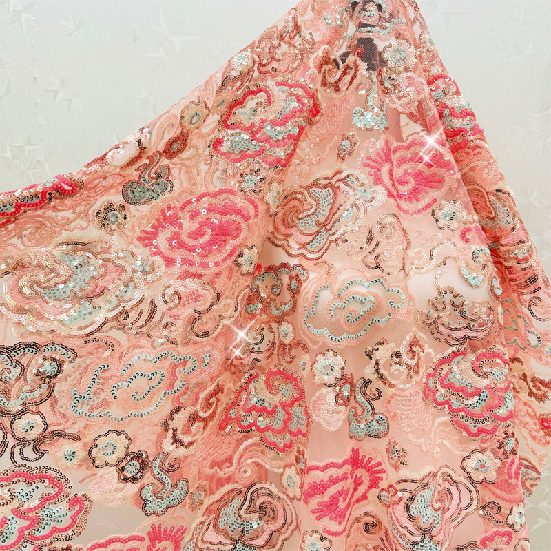 2 Yds/lot 130cm Wide Pink Purp - Embroidery Abaya recension och pris