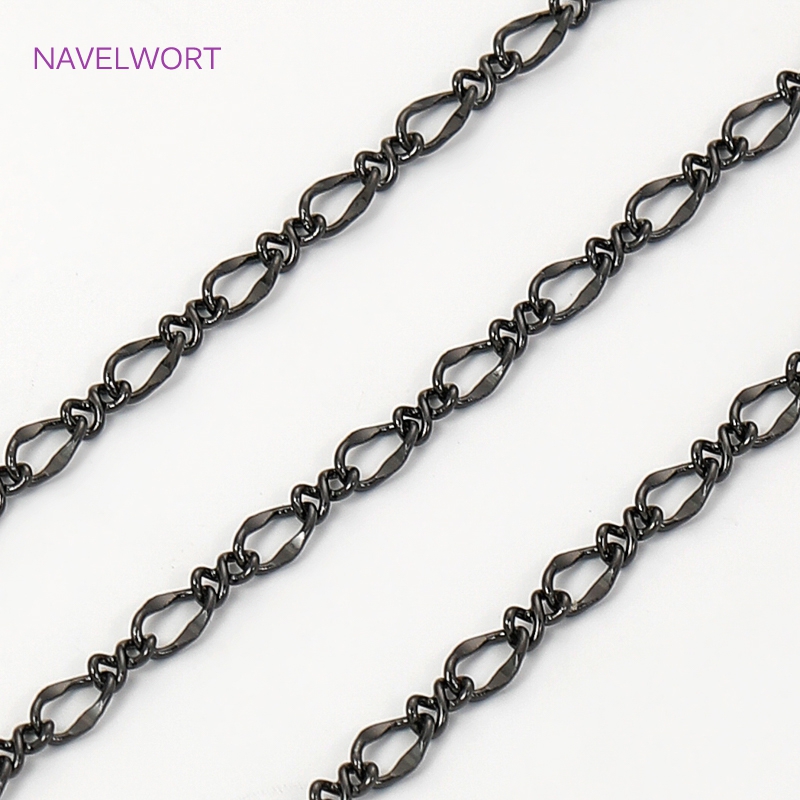 Black Color Oval Thin Chains F - Embroidery Artwork recension och pris