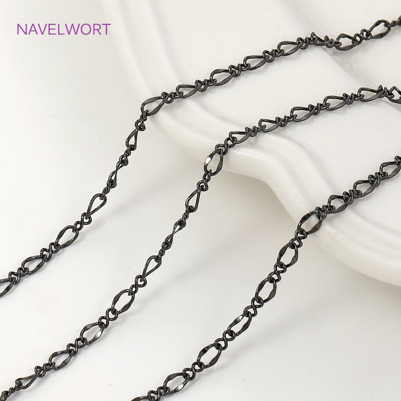 Black Color Oval Thin Chains F - Embroidery Artwork recension och pris