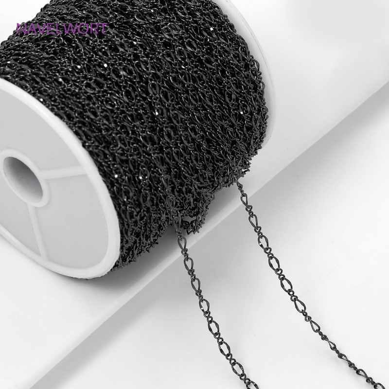 Black Color Oval Thin Chains F - Embroidery Artwork recension och pris