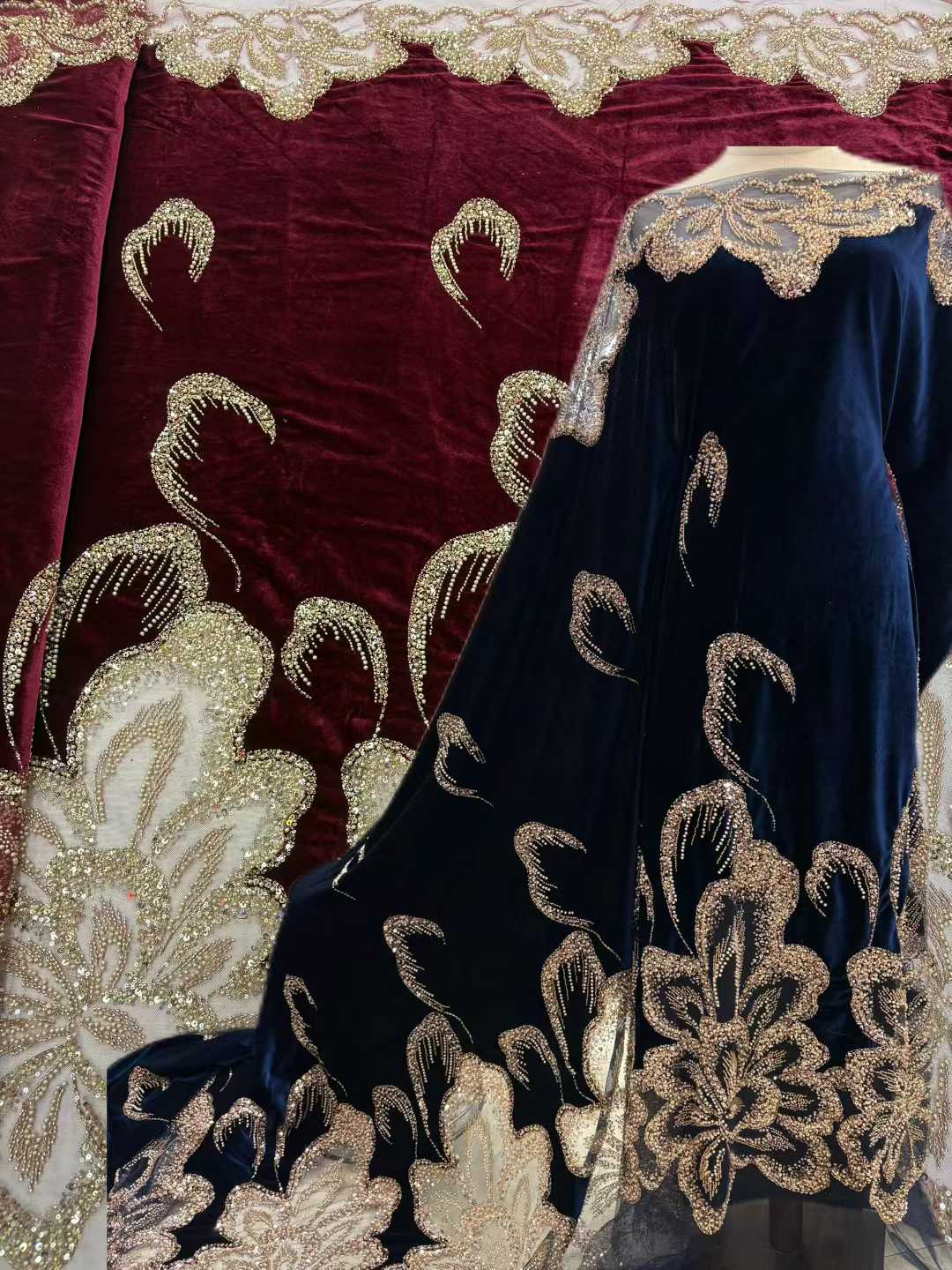 African Velvet Beaded Heavy La - Embroidery Abaya recension och pris
