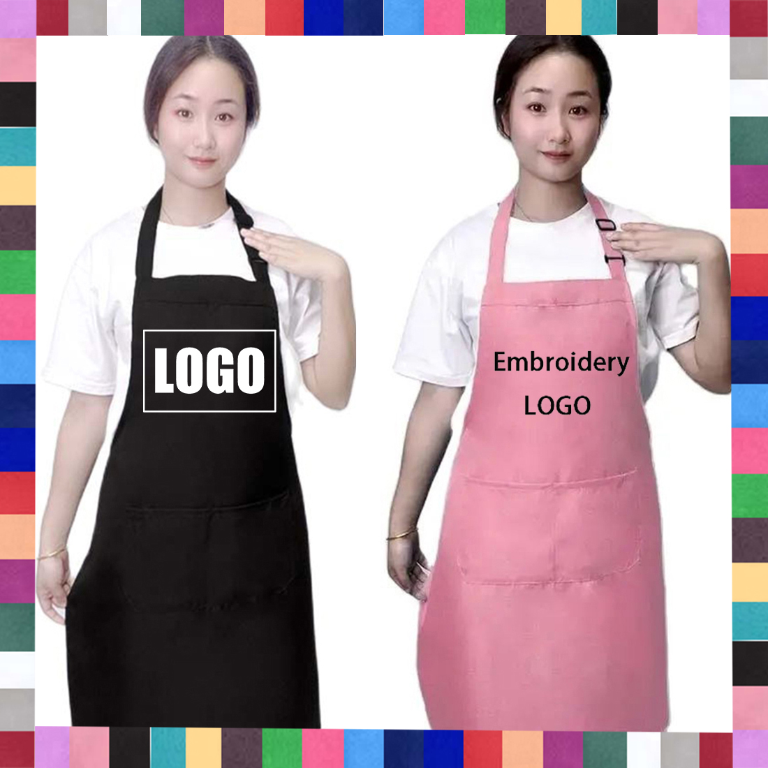 18 Colors Custom LOGO Aprons F - Embroidery Kitchen recension och pris