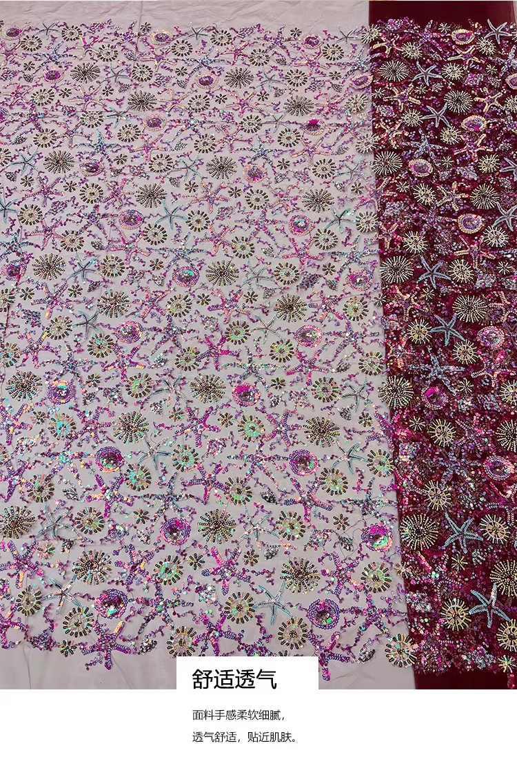 1yard Starfish sequin embroide - Embroidery Wedding recension och pris