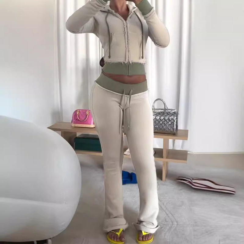2 Two Piece Lounge Set Women C - Embroidery Zip Up Hoodie recension och pris