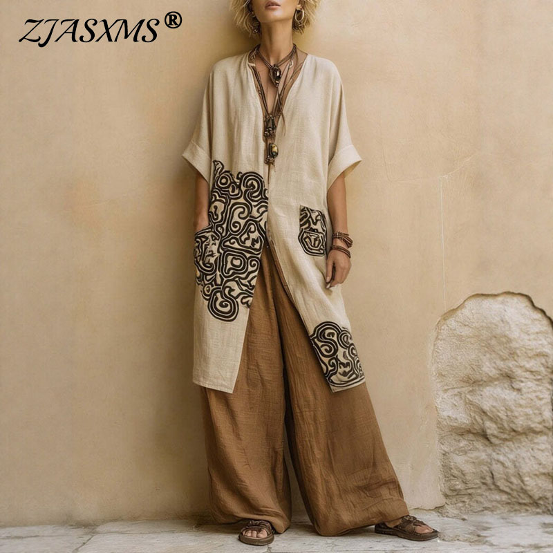 Boho Open Front Kimono Geometr - Embroidery Class recension och pris
