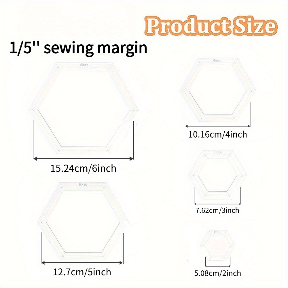 5pcs Hexagon Quilting Template - Embroidery And Quilting recension och pris