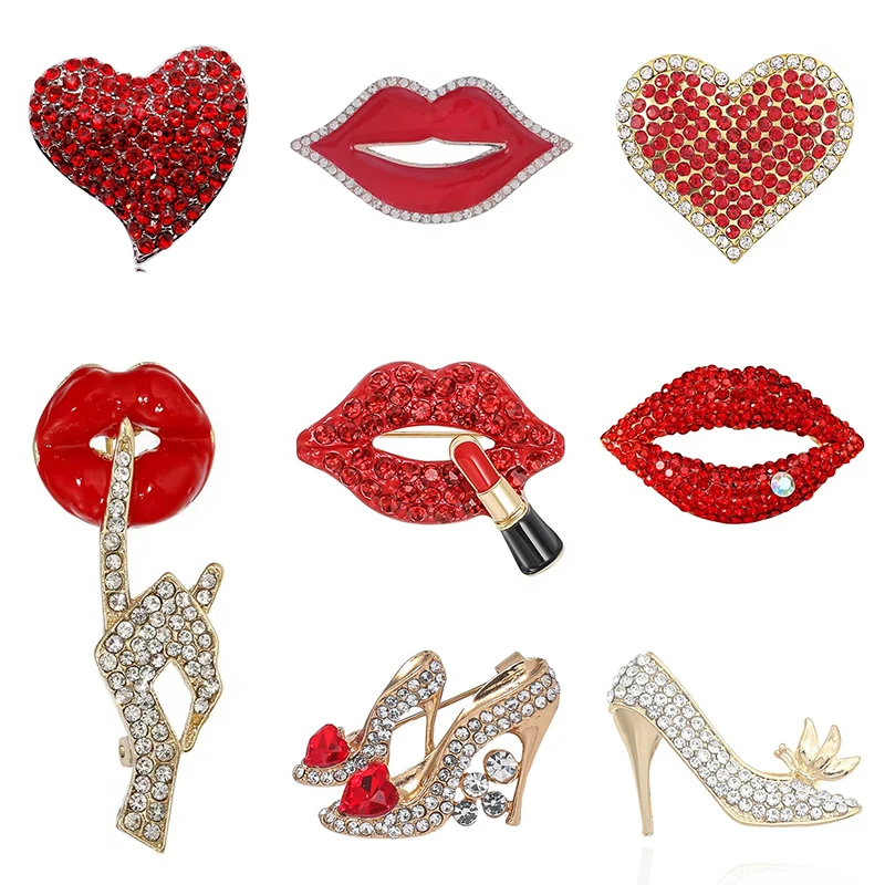 1pc Lips QUEEN Brooch for Wome - Embroidery Lips recension och pris