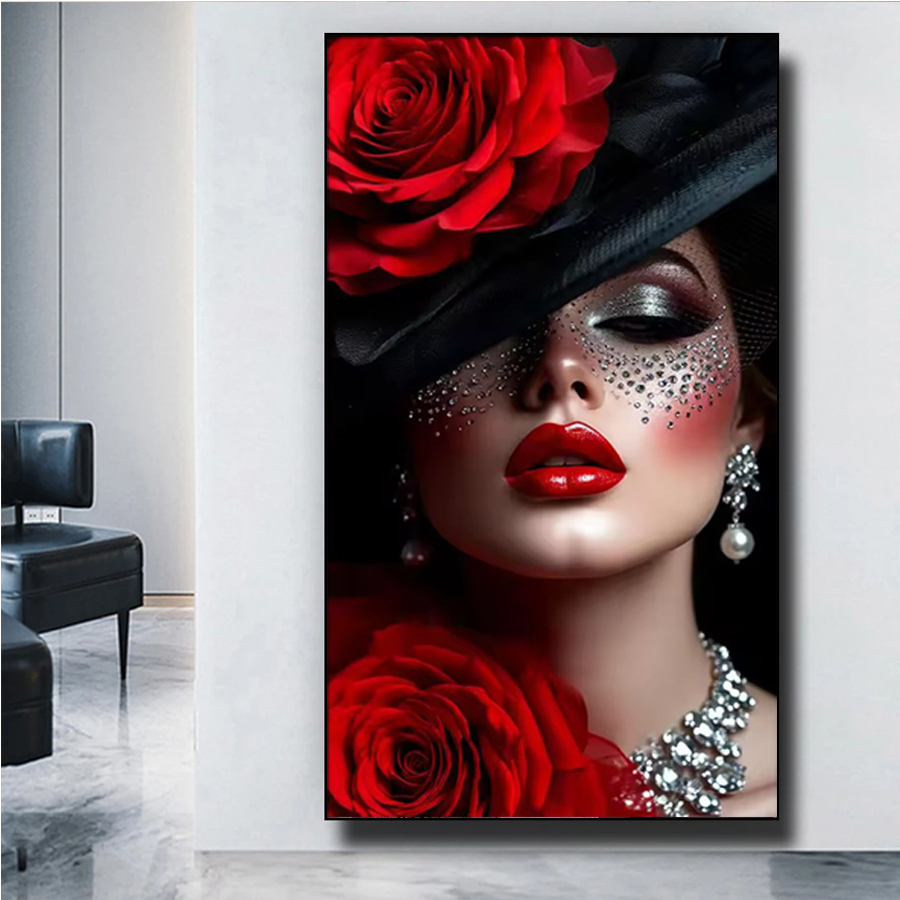 Elegant red lip jewelry for wo - Embroidery Lips recension och pris