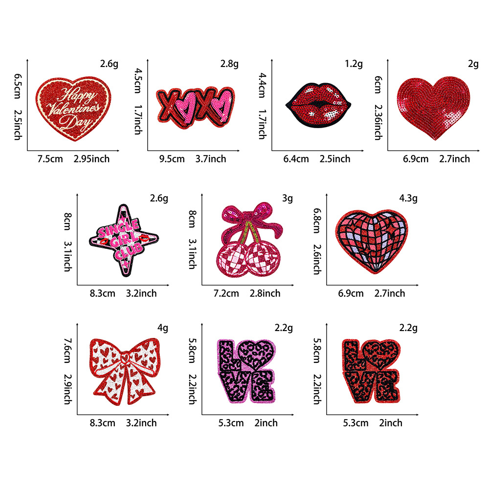 10pcs/set 2026 New Valentine's - Embroidery Lips recension och pris