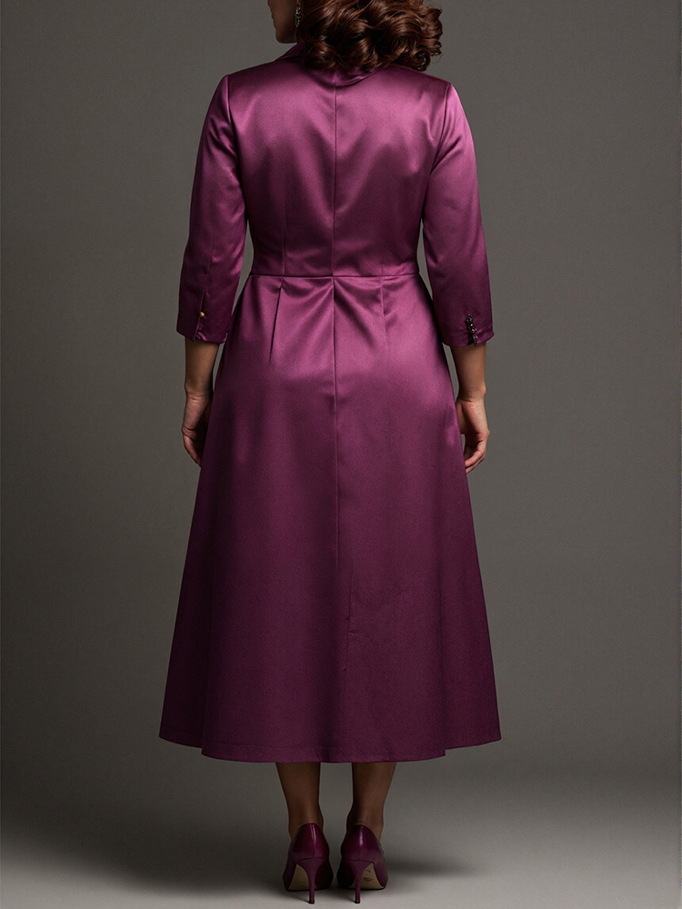 Women Plus Size Satin Midi-Len - Embroidery Jacket recension och pris