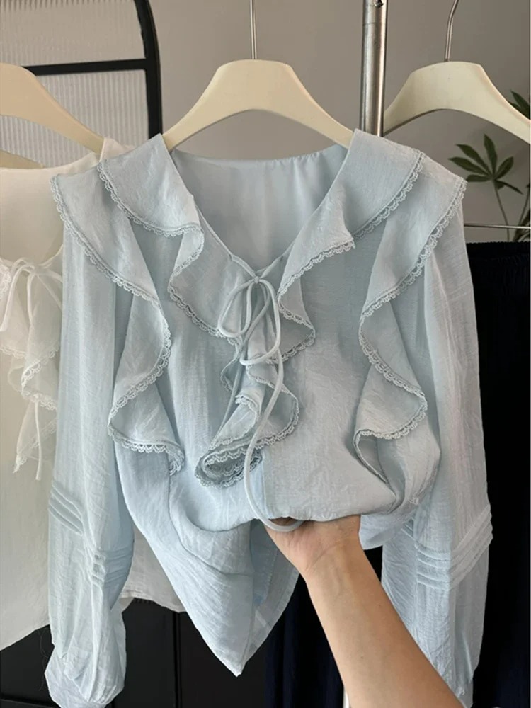 French V-Neck Chic Long Sleeve - Embroidery Designer recension och pris