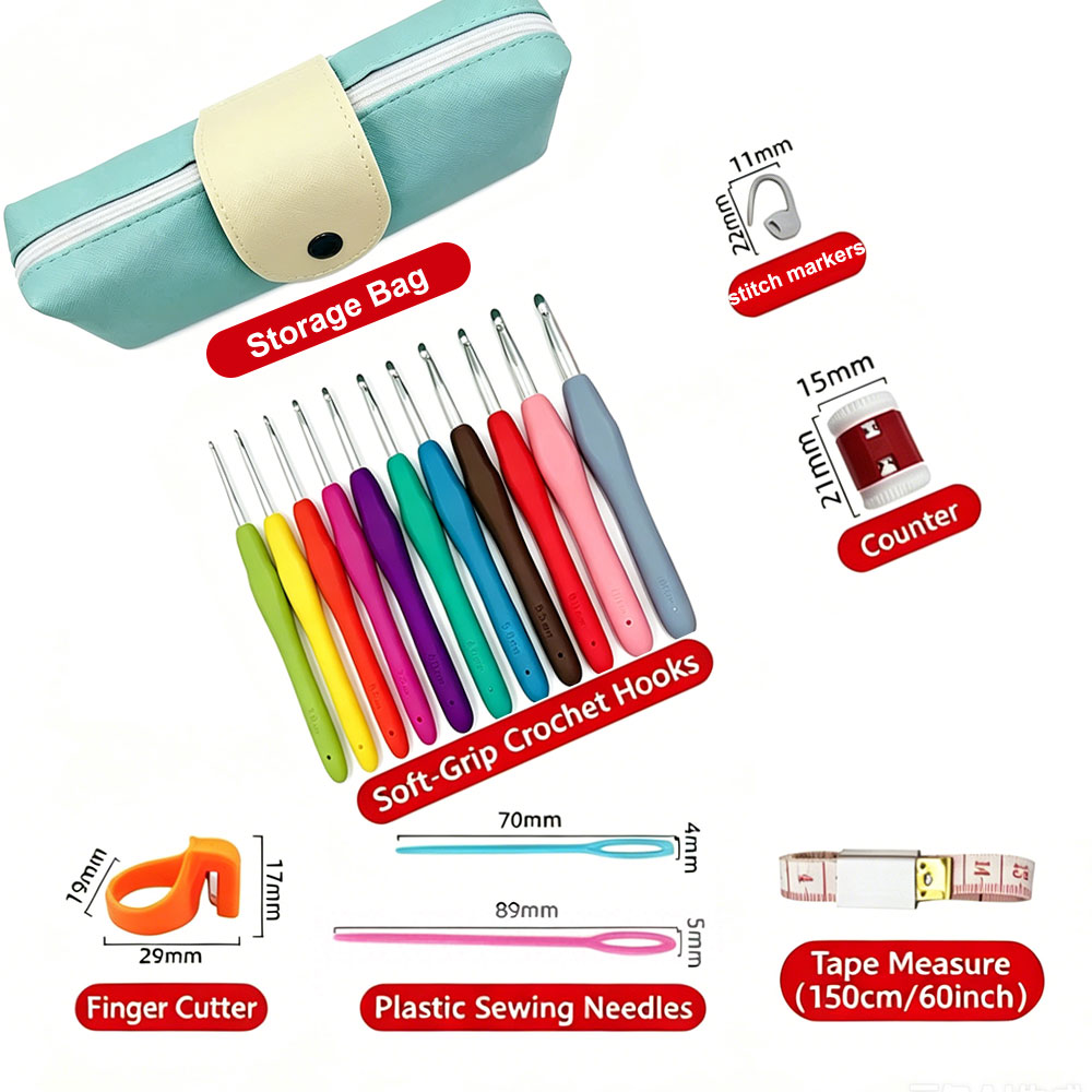 37pcs Crochet Hooks Kits with  - Embroidery Needles recension och pris