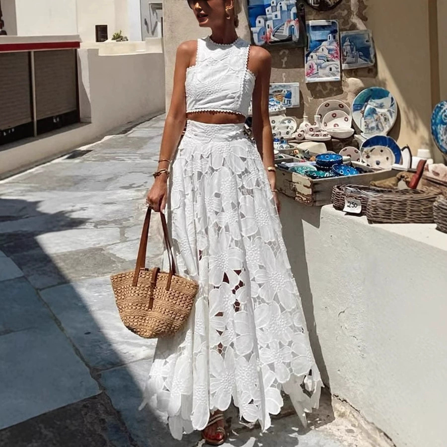 Women's White Floral Lace Embr - Embroidery Class recension och pris