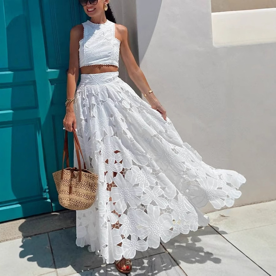 Women's White Floral Lace Embr - Embroidery Class recension och pris